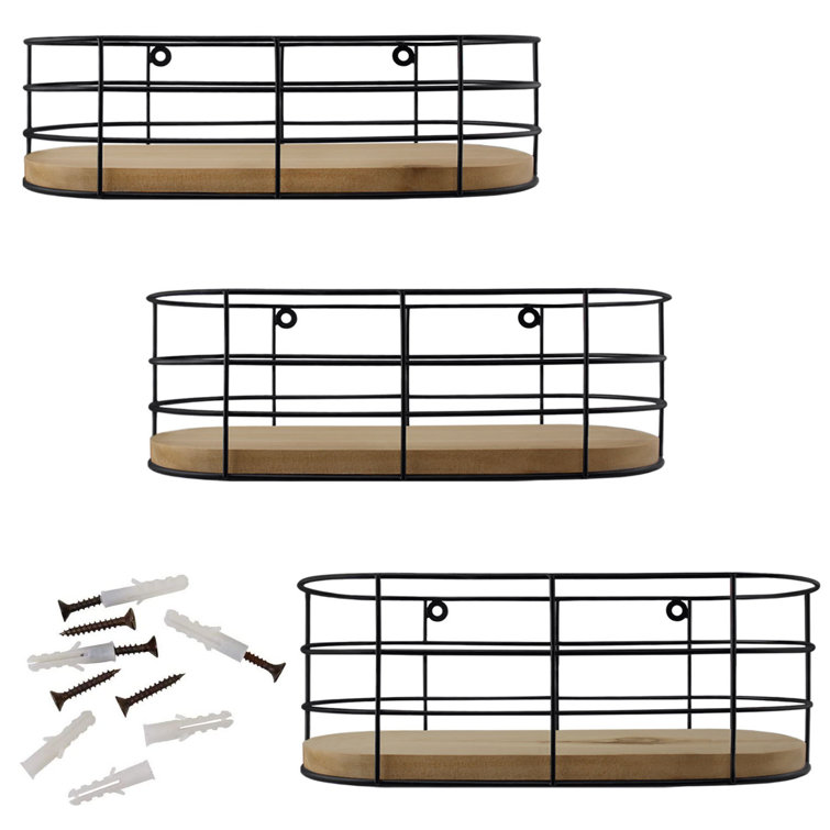 17 Stories Set Of 3 Wire Baskets For Storage Wall Mount - Stackable ...